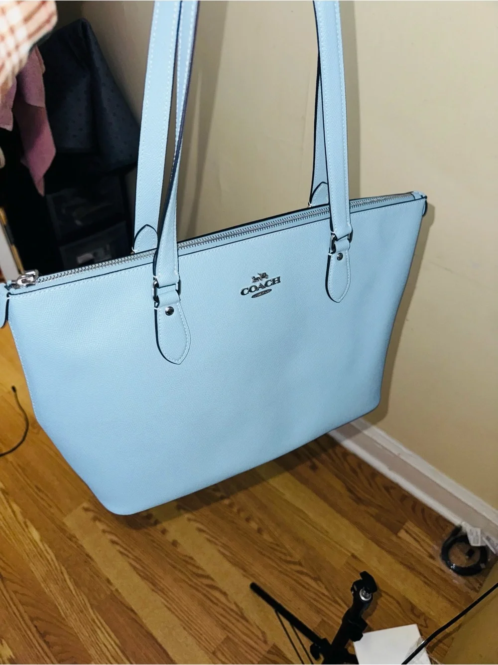 Coach Powder Blue Leather Tote